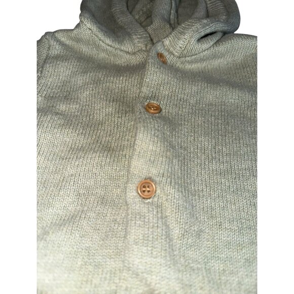 Rabbit + Bear Organic by Emily & Oliver Baby Girl Cardigan 6-9M Tan Cotton - Picture 2 of 8